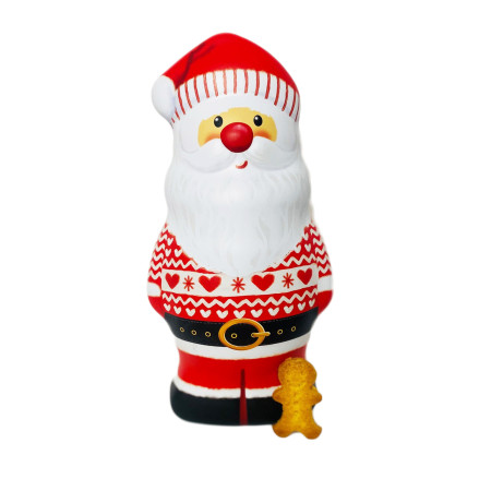 PERE NOEL avec des biscuits en forme de bonhomme
