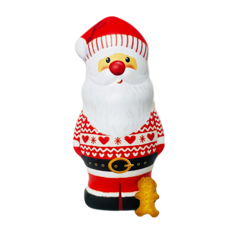 PERE NOEL avec des biscuits en forme de bonhomme