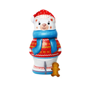 Ours Blanc avec des biscuits en forme de bonhomme