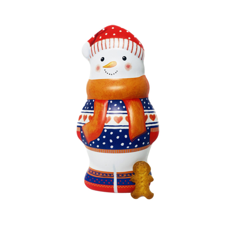Bonhomme de neige avec biscuits en forme de bonhomme